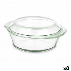 Casserole with lid Transparent Borosilicate Glass 2 L (8 Units)