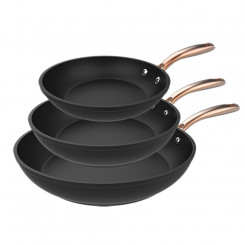 Set of Frying Pans Cecotec Polka Fantasy Ø 24 cm Ø 20 cm Black Aluminium Ø 28 cm
