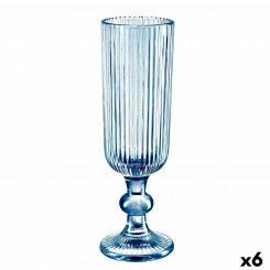 Бокал для шампанского Лучи Синий Cтекло 160 ml (6 штук)