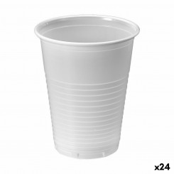 Set of reusable glasses Algon White 50 Pieces, parts 220 ml (24 Units)