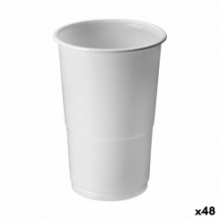 Set of reusable glasses Algon White 25 Pieces, parts 250 ml (48 Units)