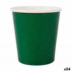 Set of glasses Algon Disposable Cardboard Green 20 Pieces, parts 120 ml (24 Units)