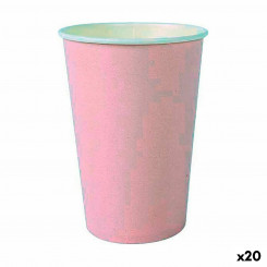 Klaaside komplekt Algon Ühekordne Papp Roosa 20 Tükid, osad 220 ml (20 Ühikut)