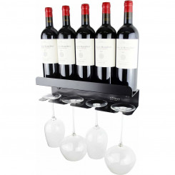 Wall-mounted wine bottle holder Etterr Carbon steel 5 bottles 40 x 10 x 130 cm