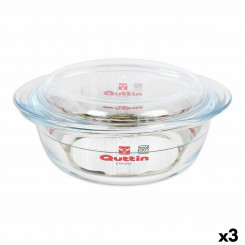 Casserole with lid Quttin Glass 1.1 + 0.3 L (3 Units)