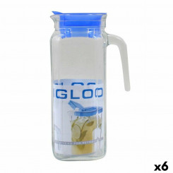 Decanter Borgonovo Igloo Transparent Glass Blue 1.2 L (6 Units)