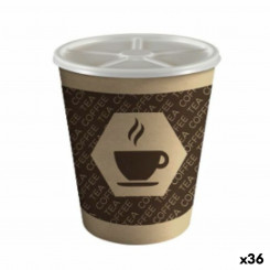 Lidded Glass Algon Cardboard Disposable Coffee 36 Units (10 Pieces, Parts)