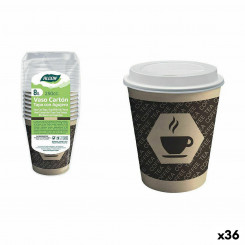 Set of glasses Algon Cardboard Coffee 8 Pieces, parts 250 ml (36 Units)