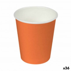 Set of glasses Algon Cardboard Disposable Orange 36 Units (24 Pieces, parts)