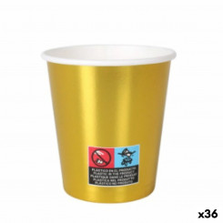 Klaaside komplekt Algon Papp Ühekordne Kuldne 36 Ühikut 200 ml (10 Tükid, osad)