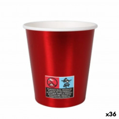 Set of glasses Algon Cardboard Disposable Red 36 Units 200 ml (10 Pieces, parts)