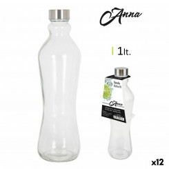 Glass bottle Anna 1 L Metal cap Metal Glass (12 Units)