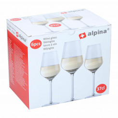 Set of wine glasses Alpina Läbipaistev 370 ml (6 Ühikut)