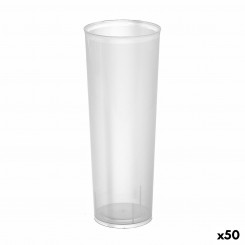 Set of reusable glasses Algon Tube Transparent 10 Pieces, parts 300 ml (50 Units)