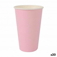 Set of glasses Algon Disposable Cardboard Pink 10 Pieces, parts 330 ml (20 Units)