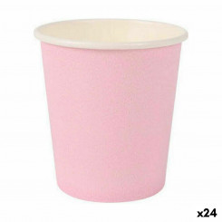 Set of glasses Algon Disposable Cardboard Pink 20 Pieces, parts 120 ml (24 Units)