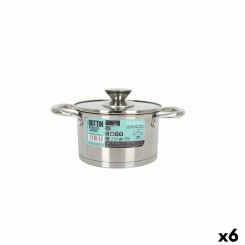 Pot with glass lid Quttin Hermes Steel 1.8 L (6 Units)