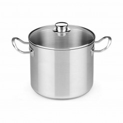 Pot with glass lid BRA A343937 Ø 30 cm Steel Metal Stainless steel Stainless steel 18/10