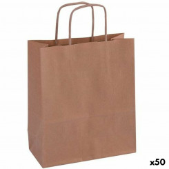 Bags Apli Kraft Paper 18 x 8 x 21 cm Brown With handles 50 Units