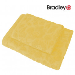 Bradley froteerätik, 70 x 140 cm, 480g / m2, mustriga, kollane, 3tk
