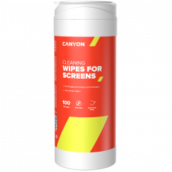 CANYON CCL11, Screen Cleaning Wipes, Влажные чистящие салфетки из нетканого материала, с антистатическим и дезинфицирующим эффектом, 100 салфеток, 80х80х185мм, 0,258кг