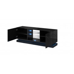 Cama TV cabinet QIU 160 MDF black gloss / black gloss