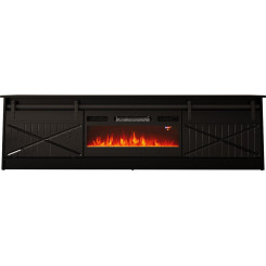 RTV GRANERO + fireplace cabinet 200x56.7x35 black / black gloss