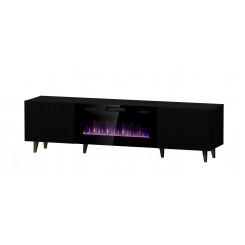 RTV cabinet PAFOS EF with electric fireplace 180x42x49 black matt