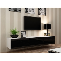 Cama TV Stand VIGO '180' 30 / 180 / 40 white / black gloss