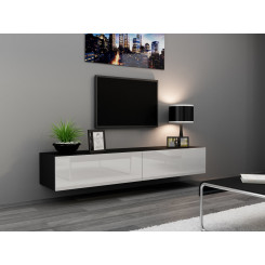 Cama TV Stand VIGO '180' 30 / 180 / 40 black / white gloss