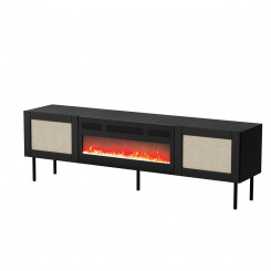 RTV cabinet JUTA + fireplace 180x39.5x55.5 black + linol calabria