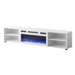 RTV cabinet POLO 180x33x39 white + fireplace white
