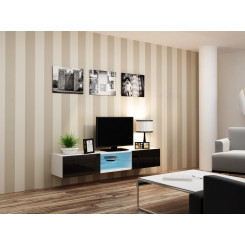 Cama TV stand VIGO GLASS 30 / 180 / 40 white / black gloss