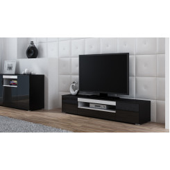 Cama TV stand VIVA 180 black / black gloss + white