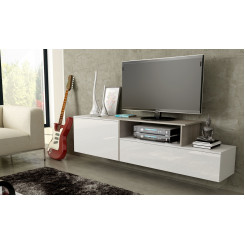Cama TV cabinet SIGMA 3 180 white / white gloss + sonoma oak