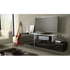 Cama TV cabinet SIGMA 3 180 black / black gloss + white