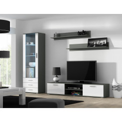 SOHO 1 set (RTV180 cabinet + S1 cabinet + shelves) Gloss grey / white