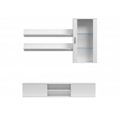SOHO 5 set (RTV180 cabinet + Wall unit + shelves) White / White glossy