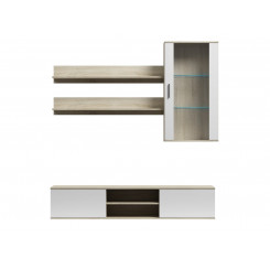 SOHO 5 set (RTV180 cabinet + wall unit + shelves) Sonoma oak  /  glossy white
