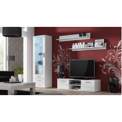 SOHO 7 set (RTV140 cabinet + S1 cabinet + shelves) White  /  White glossy