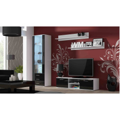 SOHO 7 set (RTV140 cabinet + S1 cabinet + shelves) White  /  Black gloss