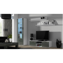 SOHO 7 set (RTV140 cabinet + S1 cabinet + shelves) White  /  Gloss grey