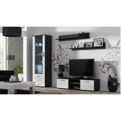 SOHO 7 set (RTV140 + S1 cabinet + shelves) Black  /  White gloss