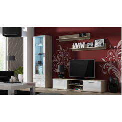 SOHO 1 set (RTV180 cabinet + S1 cabinet + shelves) Sonoma Oak  /  White gloss