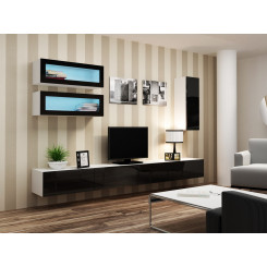 Cama Living room cabinet set VIGO 11 white / black gloss