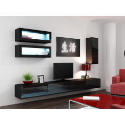 Cama Living room cabinet set VIGO 11 black / black gloss