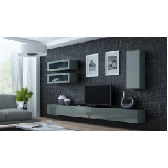 Cama Living room cabinet set VIGO 11 grey / grey gloss