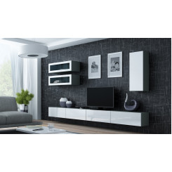 Cama Living room cabinet set VIGO 11 grey / white gloss