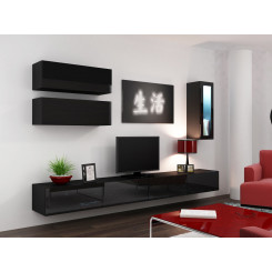 Cama Living room cabinet set VIGO 12 black / black gloss