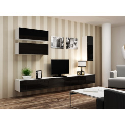 Cama Living room cabinet set VIGO 13 white / black gloss